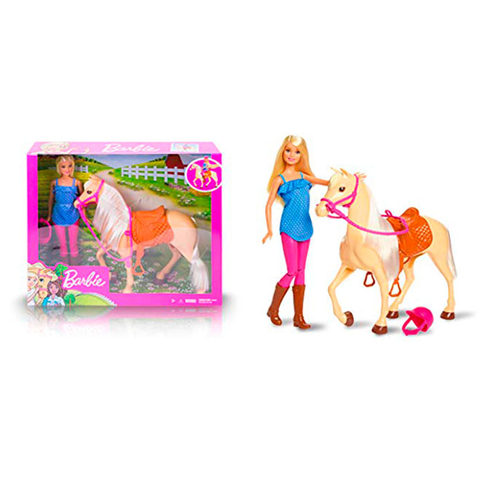 Păpuşă Barbie cu cal FXH13
