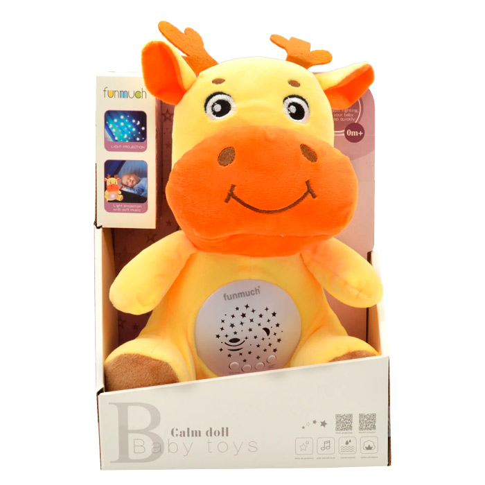 Jucarie moale Ren cu proector FM666-17