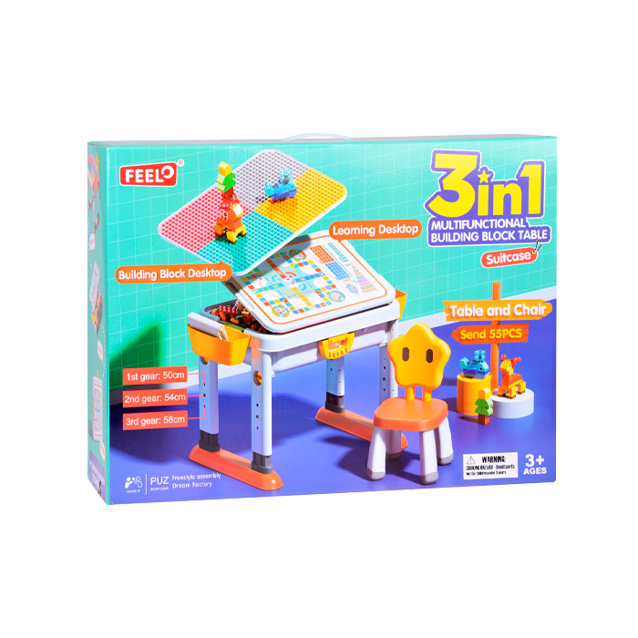 Cтол и стул с конструктором Feelo FL1679