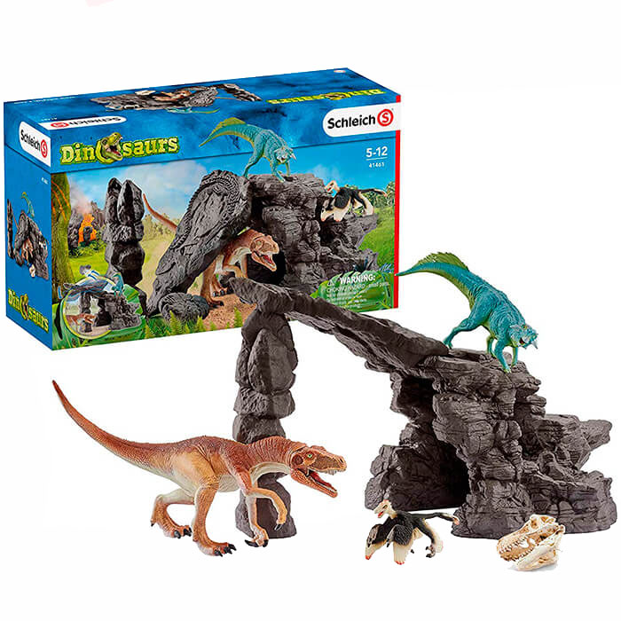 Dinozauri într-un set de Zestaw + Jaskini