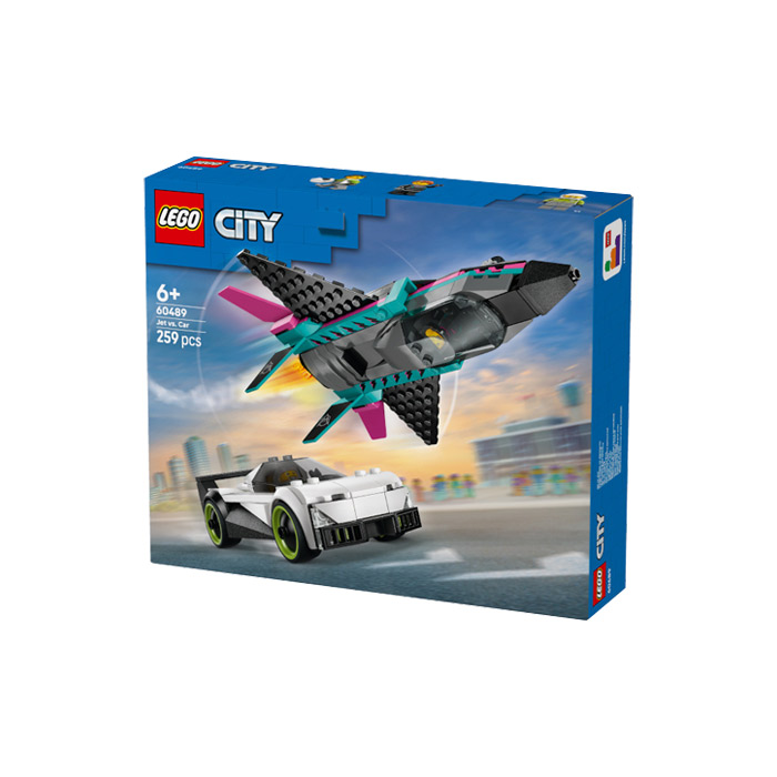 Lego City Реактивный самолет против автомобиля 60489