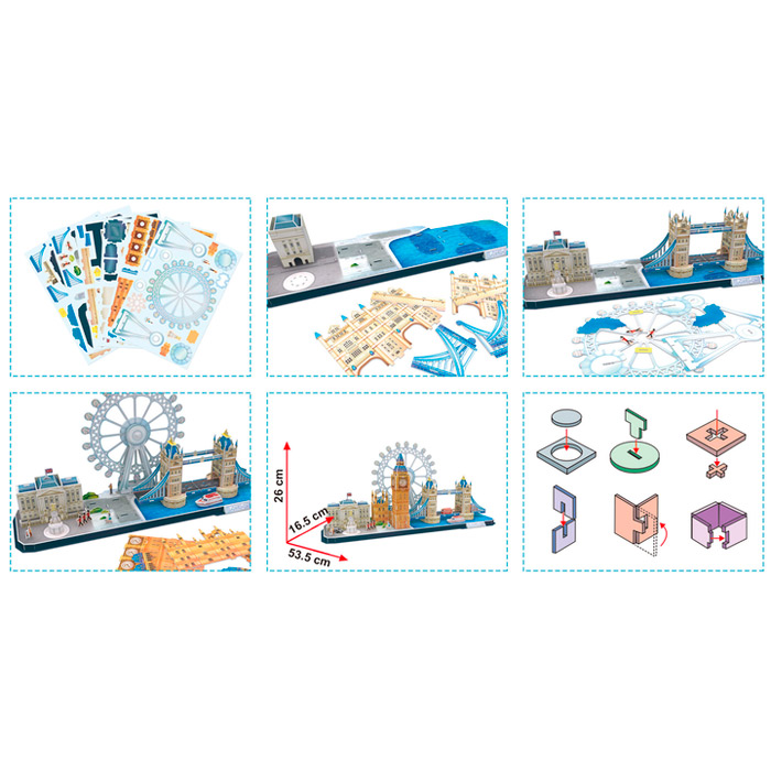 3D puzzle "Cubicfun" Atractiile turistice ale Londrei MC253h