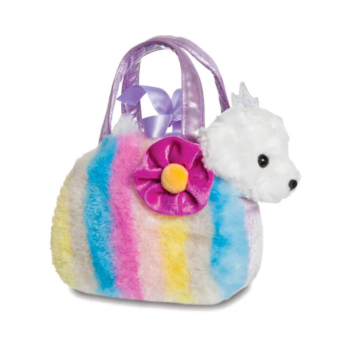 Мягкая игрушка Собака в фиолетовой сумке 61434