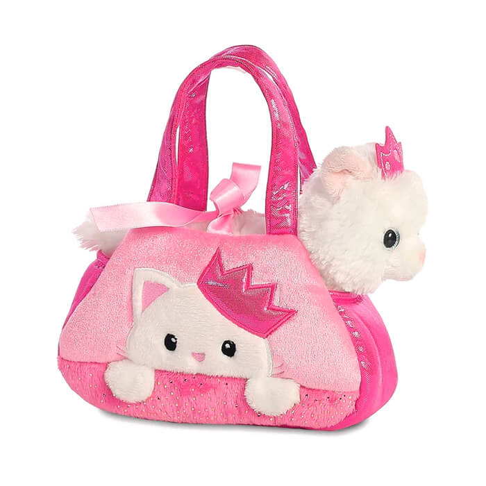 Мягкая игрушка Кошка-принцесса в розовой сумке 32791