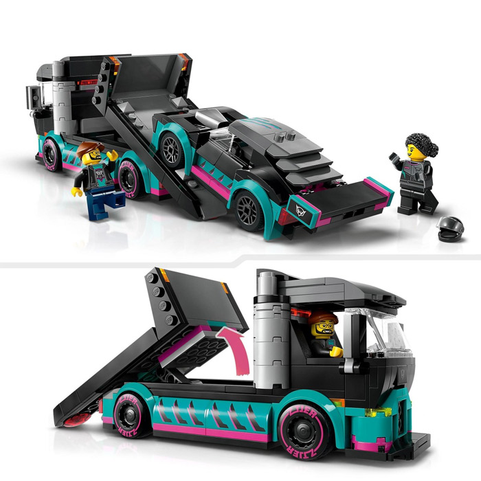 Lego Гоночный автомобиль и тележка для перевозки автомобилей 60406