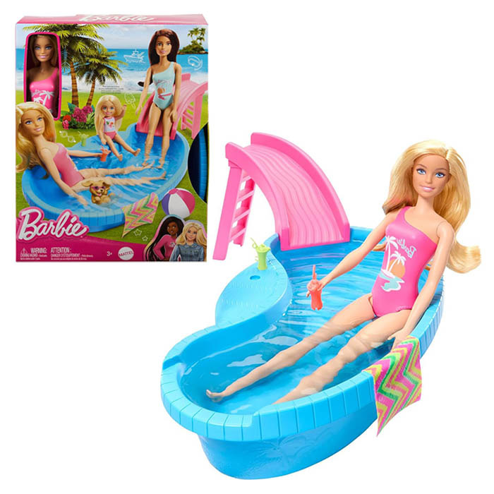 Кукла Barbie Блондинка с бассейном HRJ74