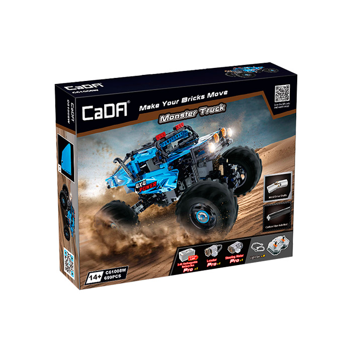 Constructor cu R/C "4x4 Power Monster Truck" CaDa C61008W
