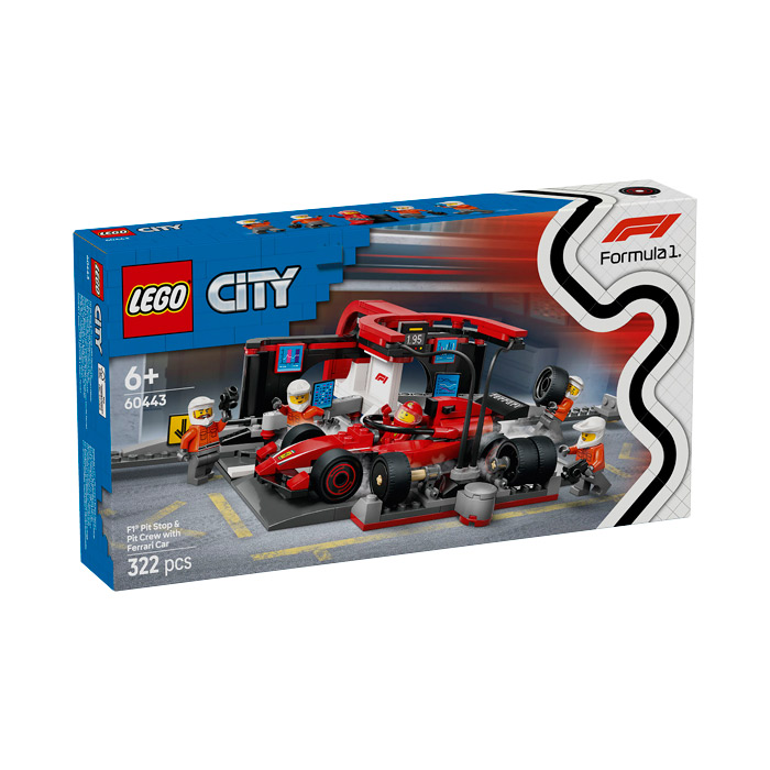 Lego City Boxa si mecanici F1 cu masina Ferrari 60443