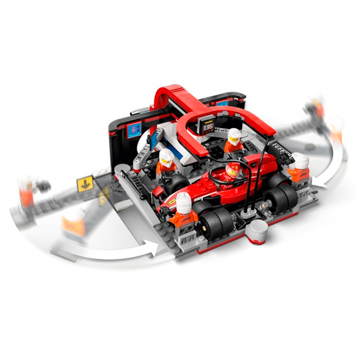 Lego City Boxa si mecanici F1 cu masina Ferrari 60443