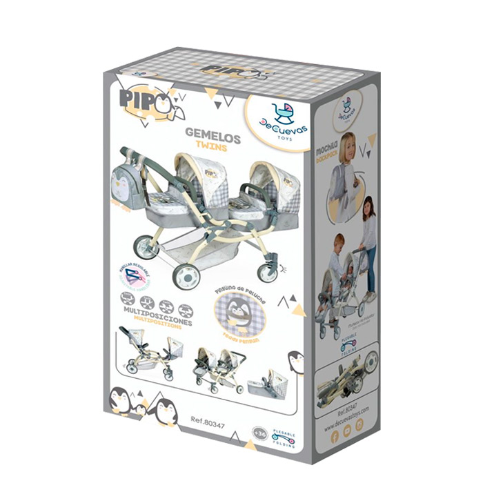 Foto Carucior pentru papusi Pipo Double 80347 Carucior pentru papusi Pipo Double 80347