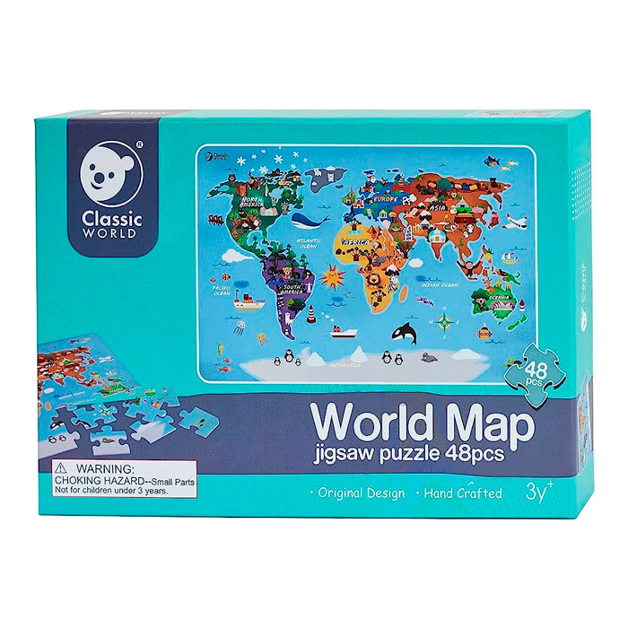 Деревянные пазлы "Карта мира" 40017