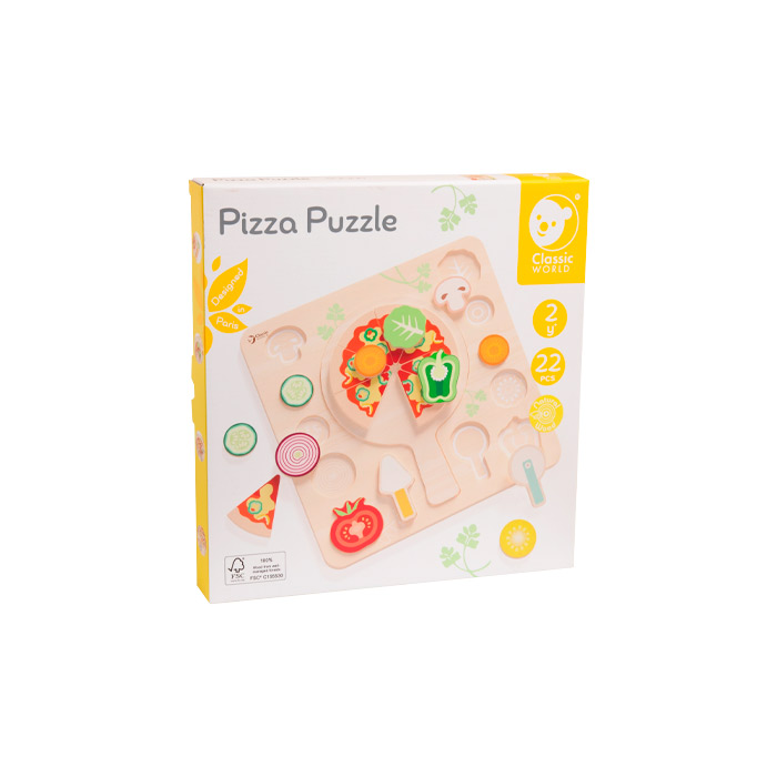 Puzzle din lemn "Pizza" Classic world 40066