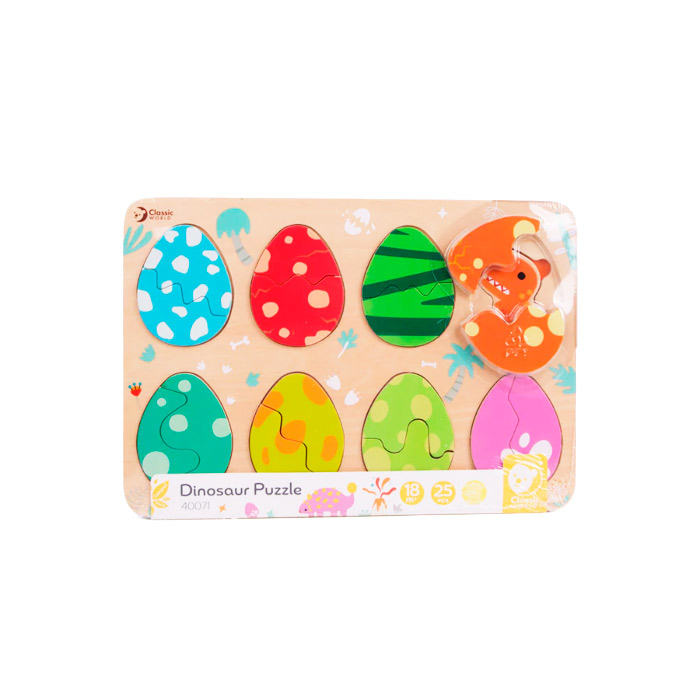 Puzzle din lemn "Dino" Classic world 40071
