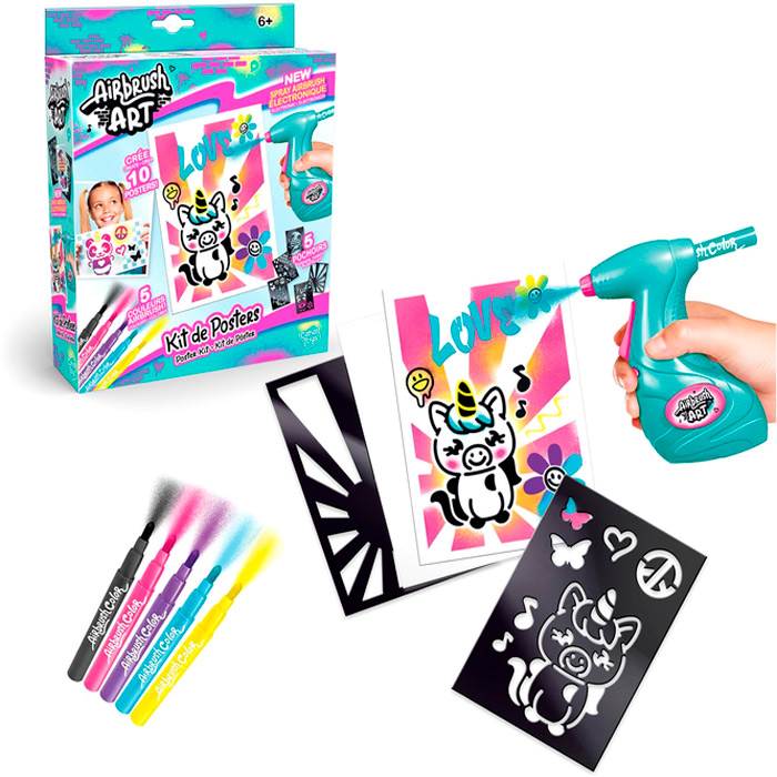 Set creativ "Airbrush art" cu aerograf AIR015