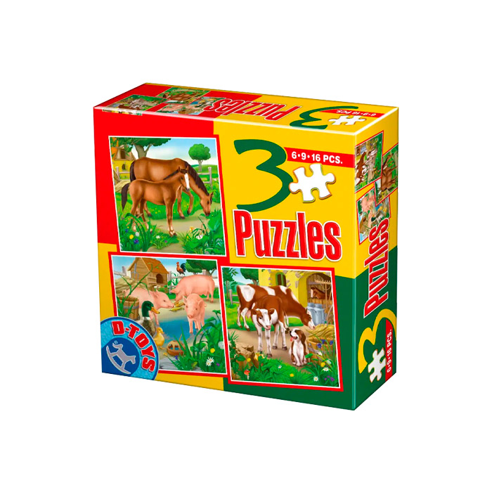 Puzzle 3-in-1 "Animale domestice - 2" 78100